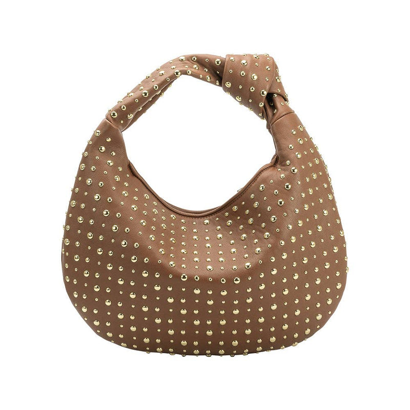 Brigitte Studded Shoulder Bag - Tan