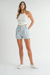 Pleat Front Shorts