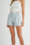 Pleat Front Shorts