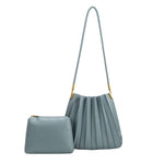 Carrie Pleated Shoulder Bag - Slate