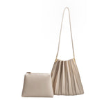 Carrie Pleated Shoulder Bag - Bone