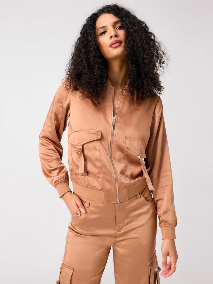 Silky Utility Bomber Jacket