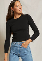 Foxx Ribbed Long Sleeve Structured Tee