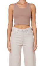 Cropped Poppy Tank - Dusty Mauve