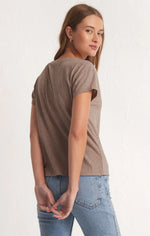 Modern V-Neck Tee - White or Heather Latte