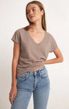 Modern V-Neck Tee - White or Heather Latte