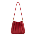 Carrie Pleated Shoulder Bag - Red