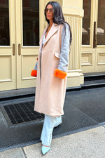 Camel Fur Cuff Petra Coat