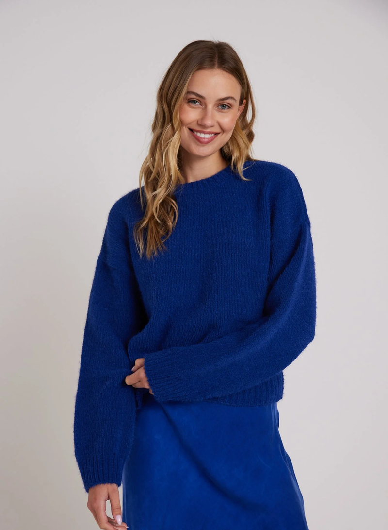 Drop Shoulder Fuzzy Chenille Sweater