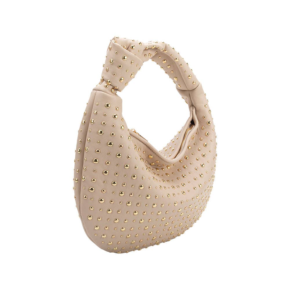 Brigitte Studded Shoulder Bag - Bone