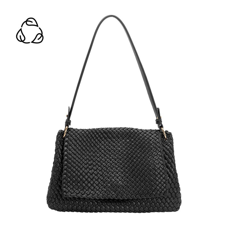 Natalia Black Recycled Vegan Shoulder Bag