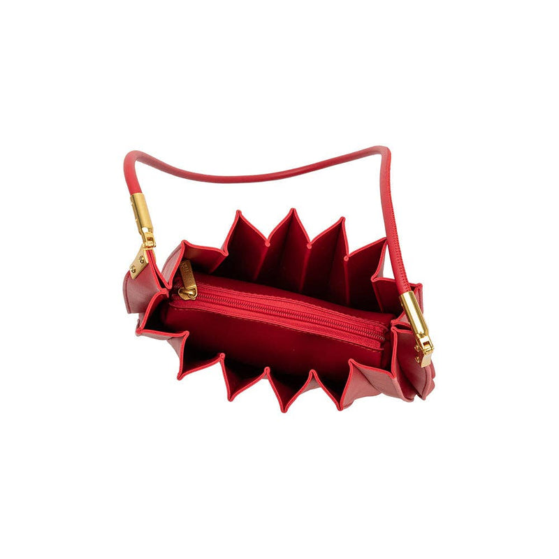 Carrie Pleated Shoulder Bag - Red