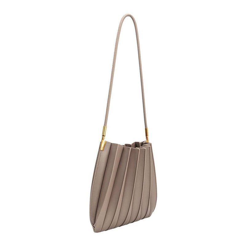 Carrie Pleated Shoulder Bag - Mushroom