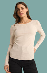 Variegated Layer Top - Light Oatmeal Heather