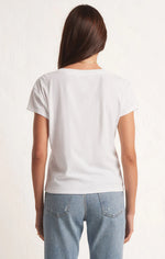 Modern V-Neck Tee - White or Heather Latte