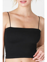 Skinny Strap Ribbed Cropped Cami