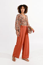 Crinkle Wide Leg Pant