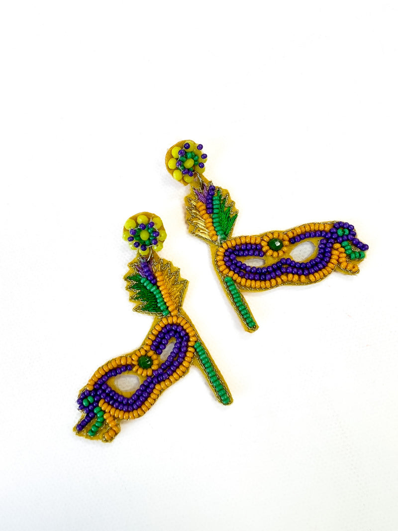 Mardi Gras Mask Earring